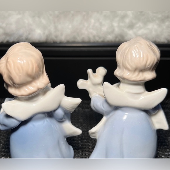 Set (2) Vintage Sanmyro Japan Porcelain Songbird Angels Mandolin Concertina 3.5” - Picture 4 of 12